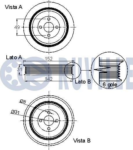 Ruville 520177 - Belt Pulley, crankshaft xparts.lv