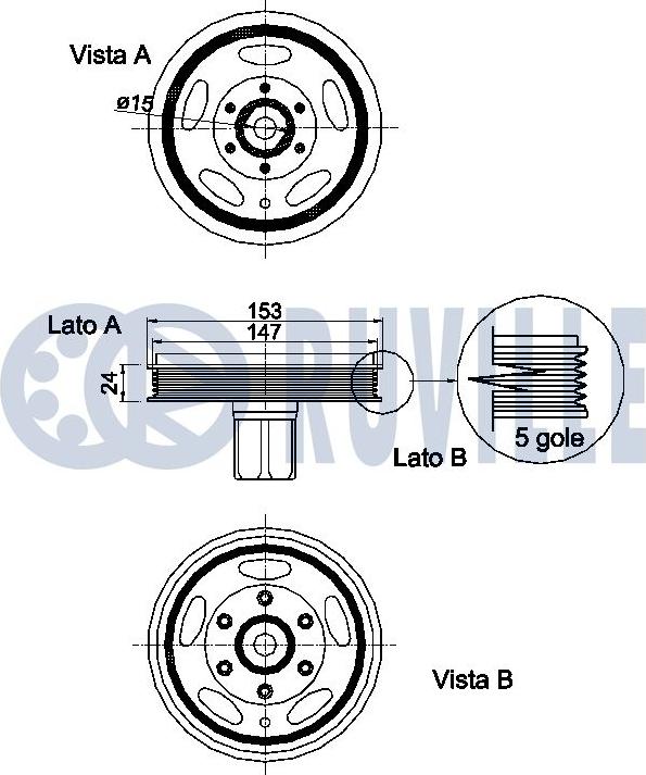 Ruville 520352 - Belt Pulley, crankshaft xparts.lv