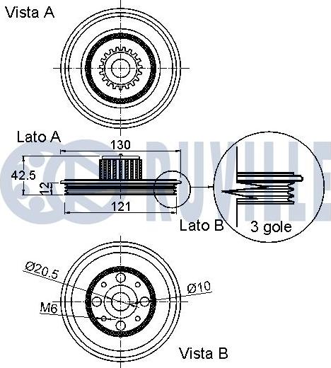 Ruville 520316 - Belt Pulley, crankshaft xparts.lv