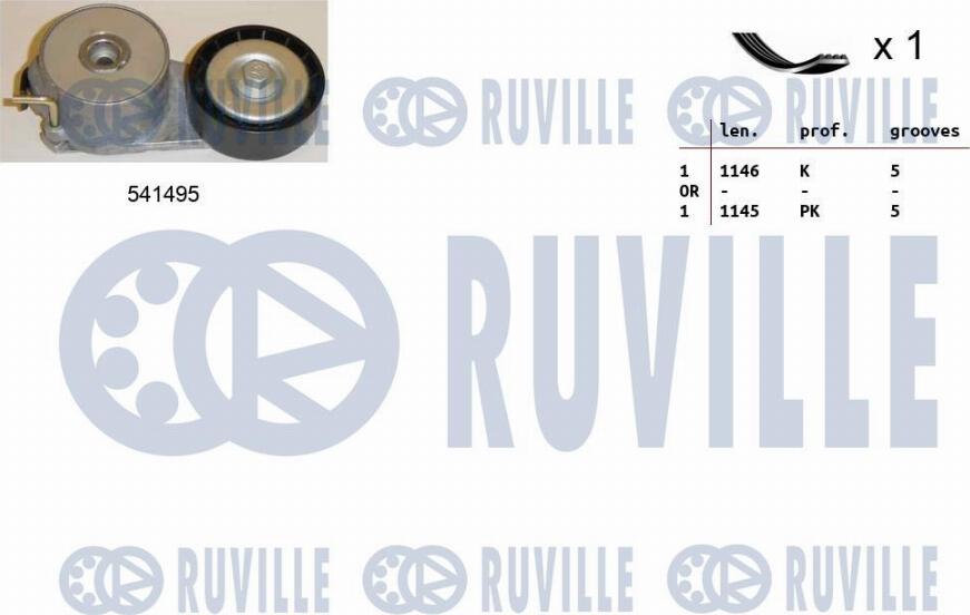 Ruville 570096 - Ķīļrievu siksnu komplekts xparts.lv