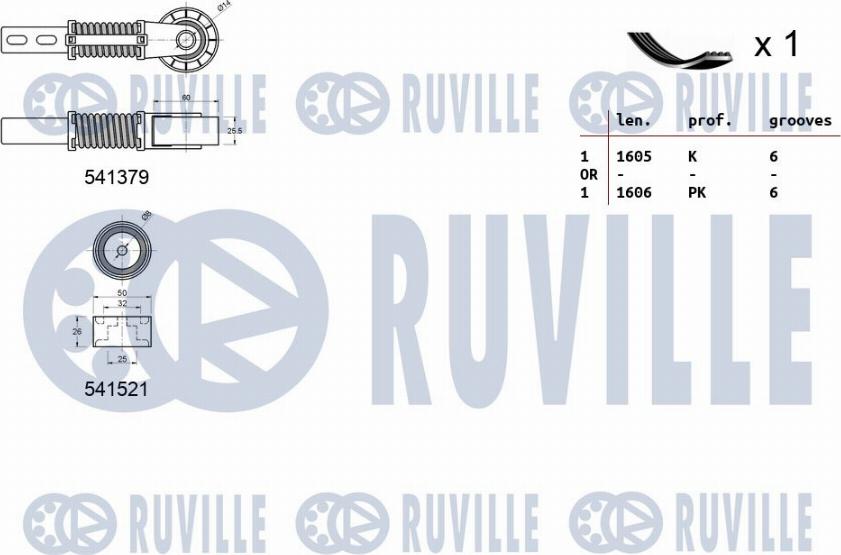 Ruville 570059 - Ķīļrievu siksnu komplekts xparts.lv