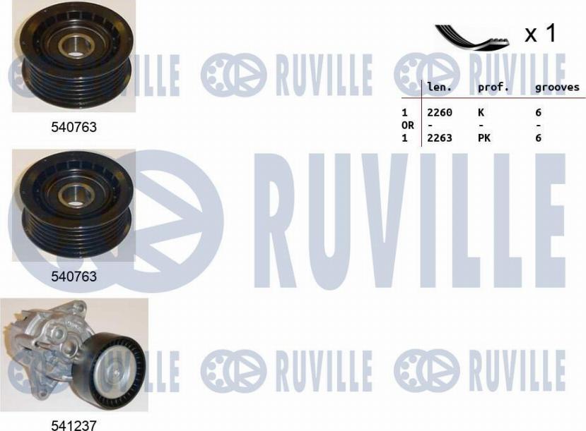Ruville 570183 - V-Ribbed Belt Set xparts.lv