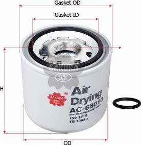 SAKURA AC68010 - Air Dryer Cartridge, compressed-air system xparts.lv