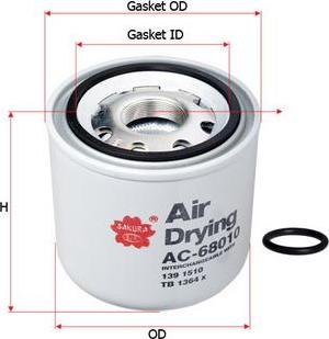 SAKURA Automotive AC-68010 - Air Dryer Cartridge, compressed-air system xparts.lv