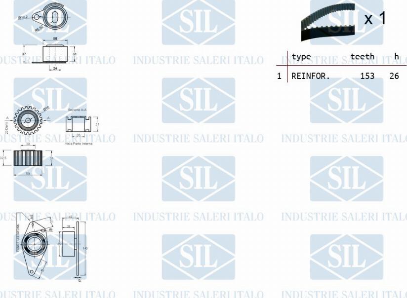 Saleri SIL TK1021 - Zobsiksnas komplekts xparts.lv