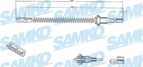 Samko C0586B - Cable, parking brake xparts.lv