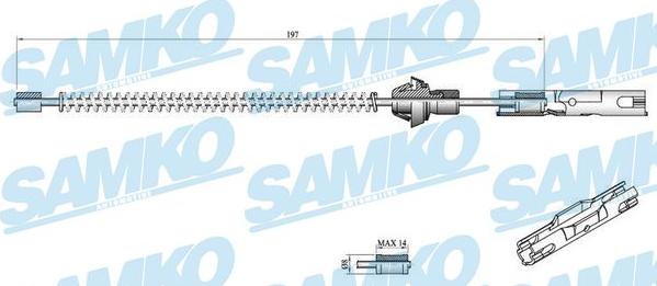 Samko C0250B - Тросик, cтояночный тормоз xparts.lv