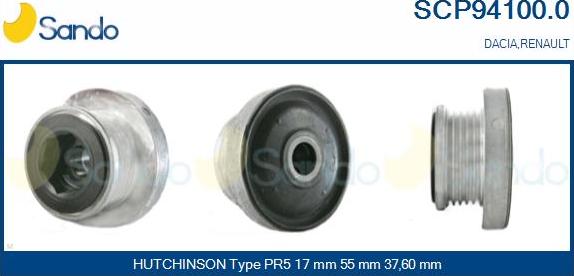 Sando SCP94100.0 - Pulley, alternator, freewheel clutch xparts.lv