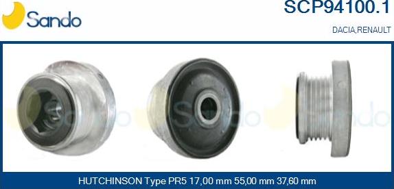 Sando SCP94100.1 - Pulley, alternator, freewheel clutch xparts.lv