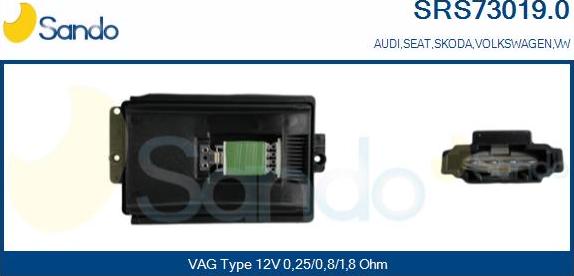 Sando SRS73019.0 - Rezistors, Salona ventilators xparts.lv