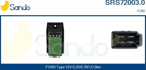 Sando SRS72003.0 - Resistor, interior blower xparts.lv