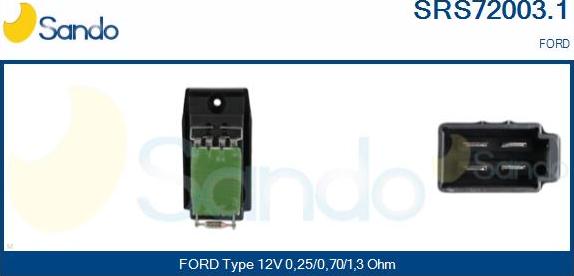 Sando SRS72003.1 - Resistor, interior blower xparts.lv