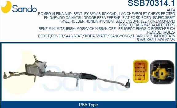 Sando SSB70314.1 - Stūres mehānisms (reika) xparts.lv