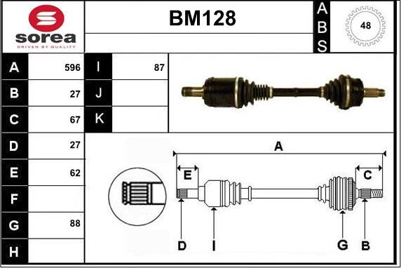 Sera BM128 - Piedziņas vārpsta xparts.lv