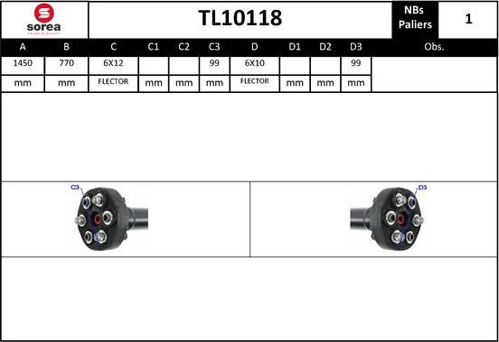 Sera TL10118 - Propshaft, axle drive xparts.lv