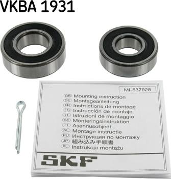 SKF VKBA 1931 - Rato guolio komplektas xparts.lv