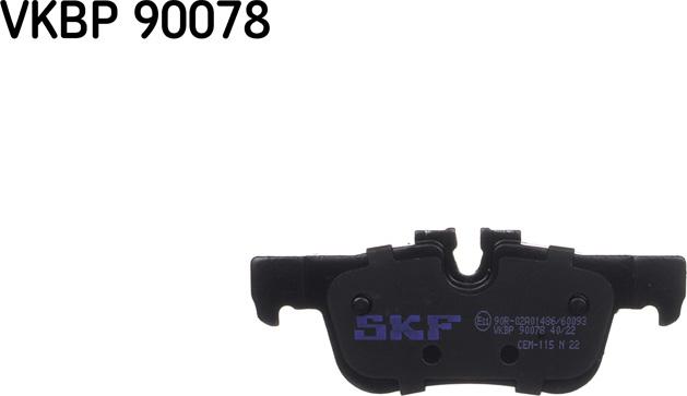 SKF VKBP 90078 - Тормозные колодки, дисковые, комплект xparts.lv