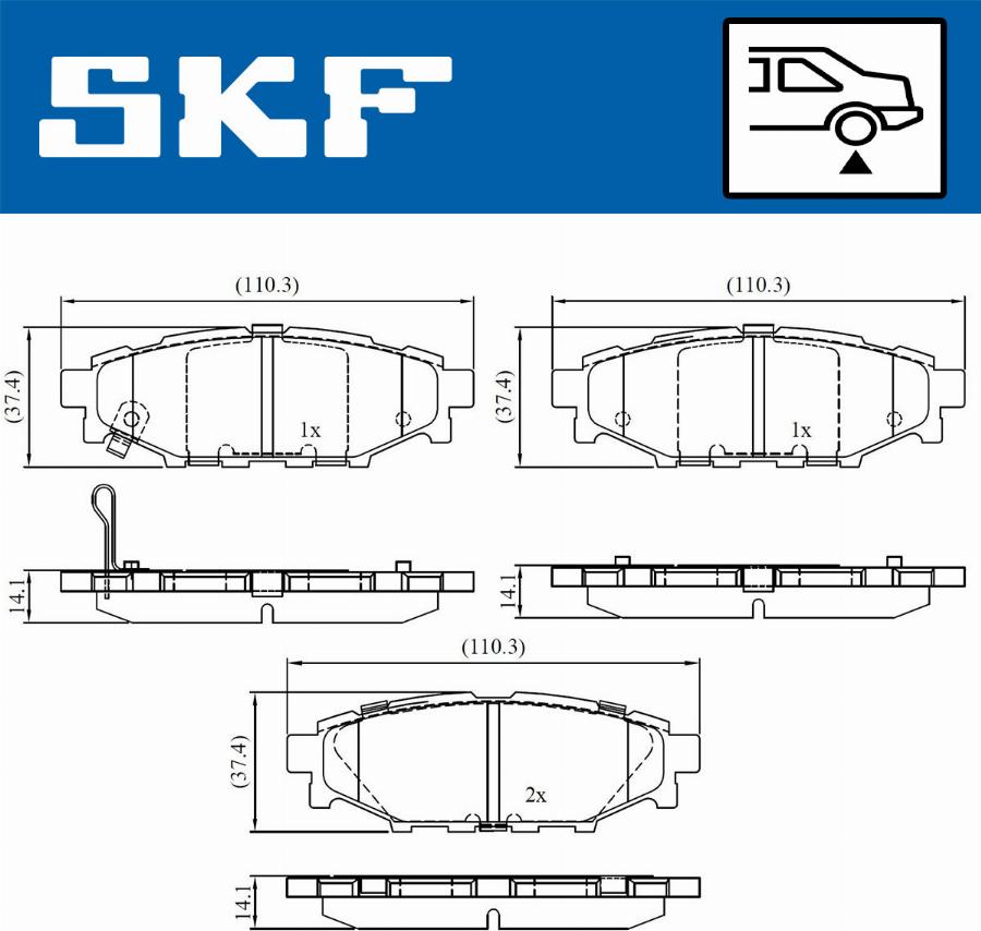 SKF VKBP 90357 A - Stabdžių trinkelių rinkinys, diskinis stabdys xparts.lv