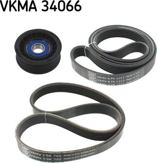 SKF VKMA 34066 - V formos rumbuotas diržas, komplektas xparts.lv