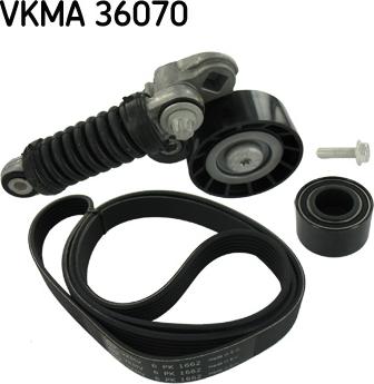 SKF VKMA 36070 - V formos rumbuotas diržas, komplektas xparts.lv
