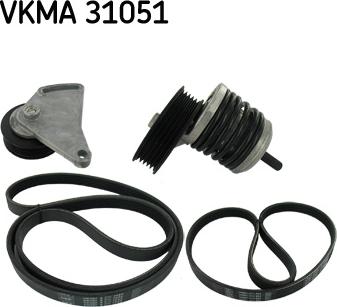 SKF VKMA 31051 - V formos rumbuotas diržas, komplektas xparts.lv