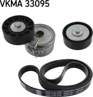 SKF VKMA 33095 - V-Ribbed Belt Set xparts.lv
