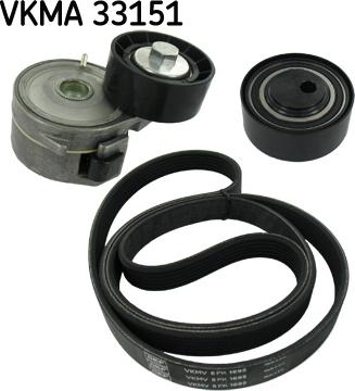 SKF VKMA 33151 - V-Ribbed Belt Set xparts.lv