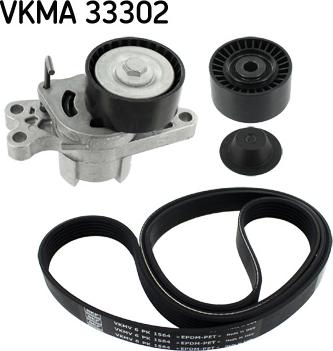 SKF VKMA 33302 - V formos rumbuotas diržas, komplektas xparts.lv