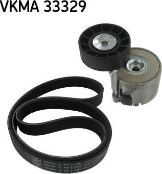 SKF VKMA 33329 - V formos rumbuotas diržas, komplektas xparts.lv