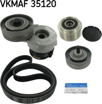 SKF VKMAF 35120 - V formos rumbuotas diržas, komplektas xparts.lv