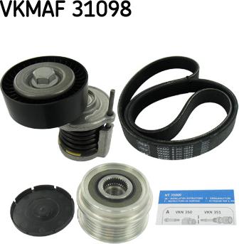SKF VKMAF 31098 - V-Ribbed Belt Set xparts.lv