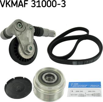 SKF VKMAF 31000-3 - V-Ribbed Belt Set xparts.lv