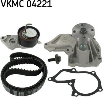 SKF VKMC 04221 - Vandens siurblio ir paskirstymo diržo komplektas xparts.lv