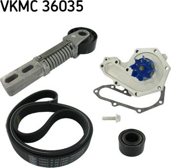 SKF VKMC 36035 - Ūdenssūknis + ķīļrievu siksnas komplekts xparts.lv