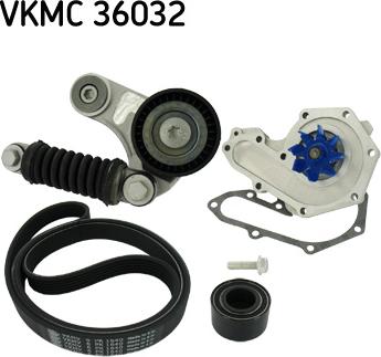 SKF VKMC 36032 - Ūdenssūknis + ķīļrievu siksnas komplekts xparts.lv
