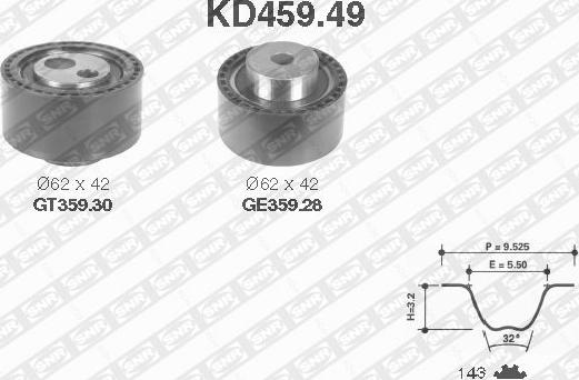 SNR KD459.49 - Timing Belt Set xparts.lv