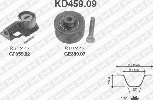 SNR KD459.09 - Timing Belt Set xparts.lv