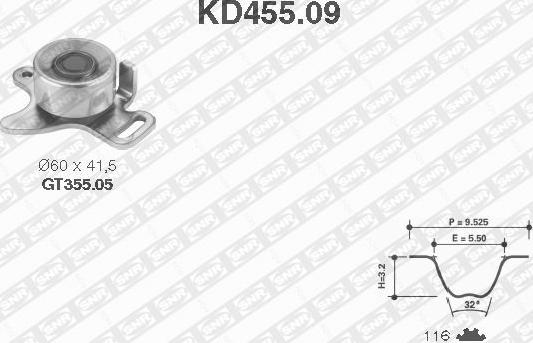 SNR KD455.09 - Timing Belt Set xparts.lv