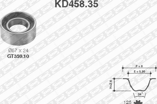 SNR KD458.35 - Zobsiksnas komplekts xparts.lv