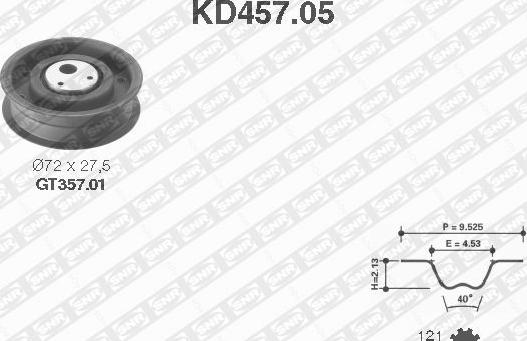 SNR KD457.05 - Комплект ремня ГРМ xparts.lv