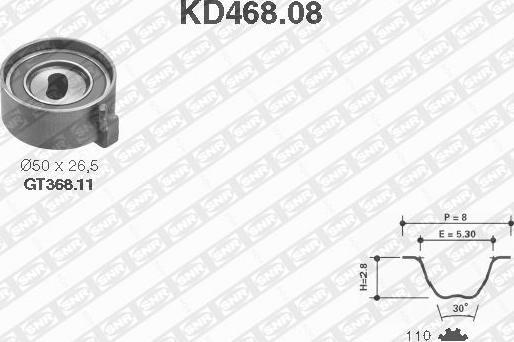 SNR KD468.08 - Timing Belt Set xparts.lv
