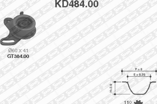 SNR KD484.00 - Timing Belt Set xparts.lv