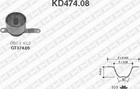 SNR KD474.08 - Paskirstymo diržo komplektas xparts.lv