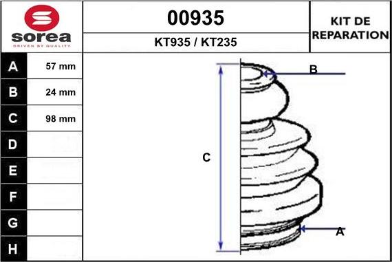 SNRA 00935 - Bellow, drive shaft xparts.lv