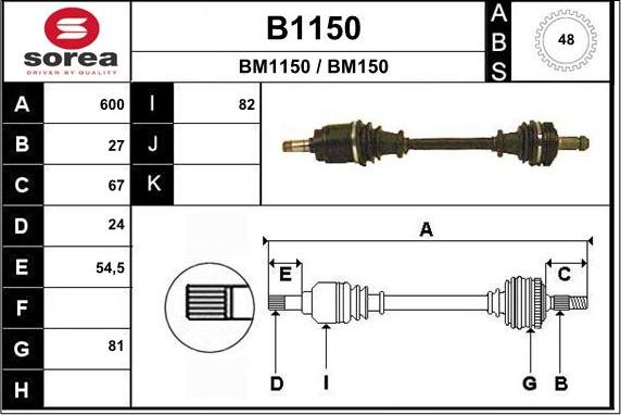 SNRA B1150 - Piedziņas vārpsta xparts.lv