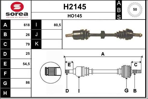 SNRA H2145 - Piedziņas vārpsta xparts.lv