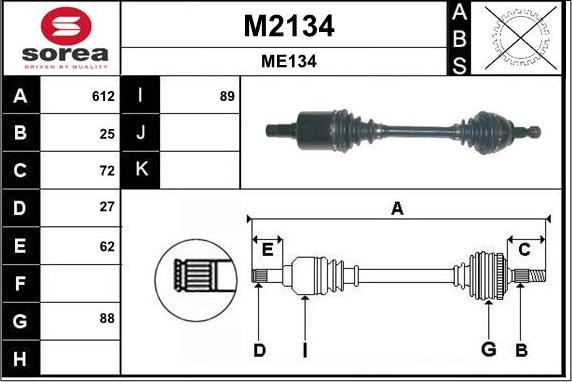 SNRA M2134 - Piedziņas vārpsta xparts.lv