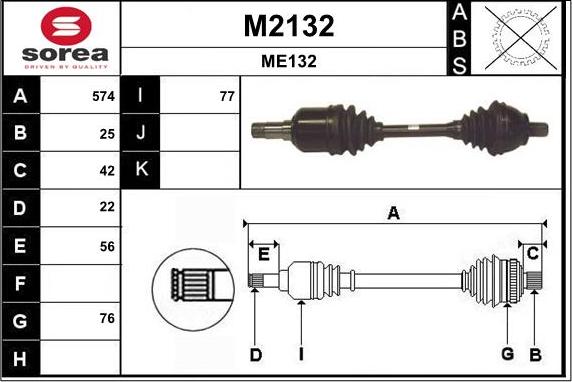 SNRA M2132 - Piedziņas vārpsta xparts.lv