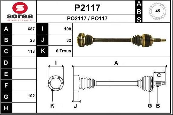 SNRA P2117 - Piedziņas vārpsta xparts.lv
