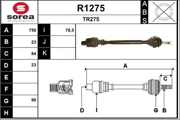 SNRA R1275 - Piedziņas vārpsta xparts.lv